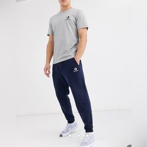 Converse Mens Blue athletic Jogger Sweatpants Size XS Embroidered Logo